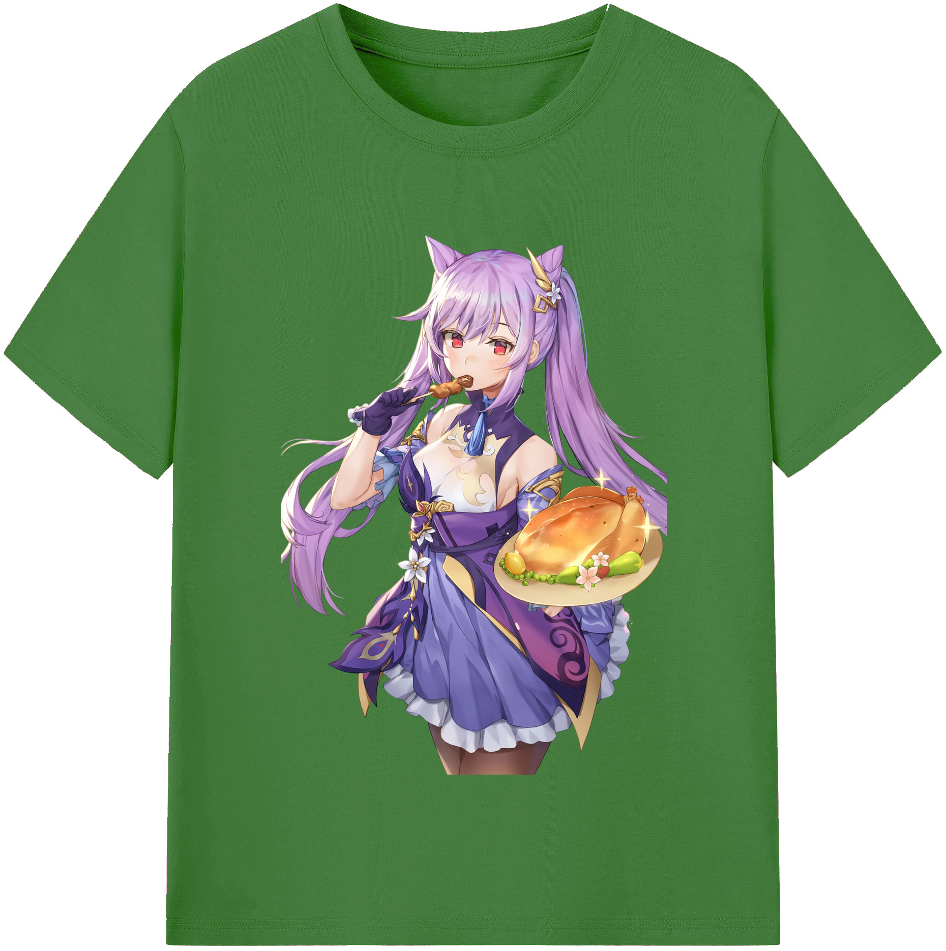 げんし神 刻晴 こくせい genshin Kokusei レディースカジュアルプリントTシャツ（綿100％）